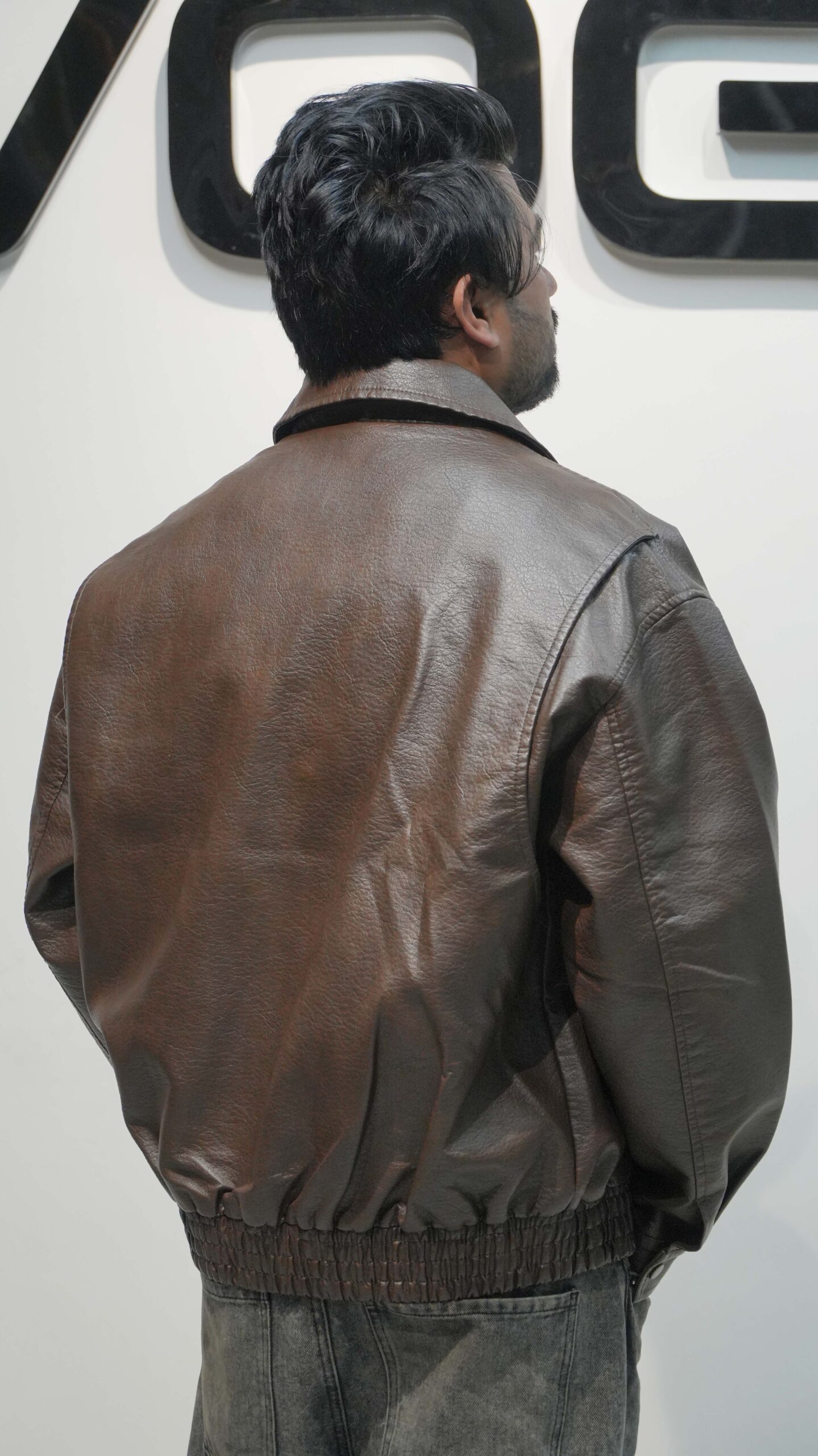 Black Croc-Texture Leather Jacket – Men's Streetwear Essential - Image 8