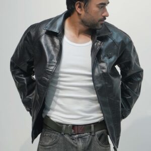 "ENFORCER" Oversized PU Leather Coach Jacket – Black