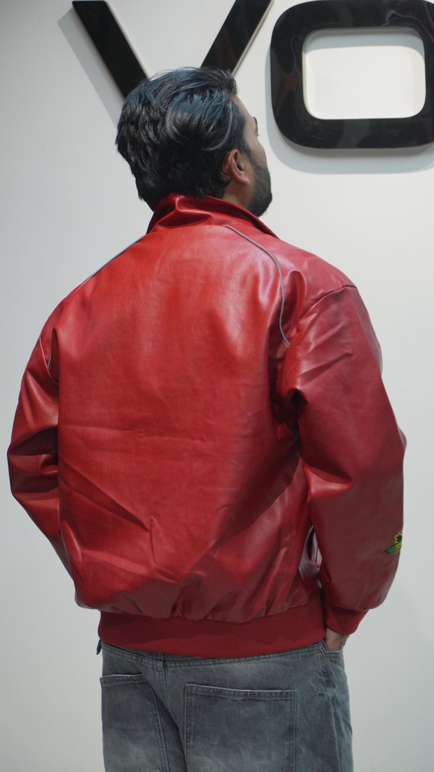 Z89 Patched Racer PU Leather Biker Jacket (Red & Black Variants) - Image 4