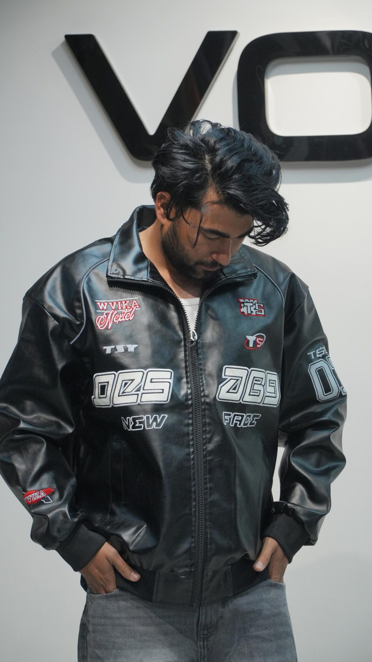 Z89 Patched Racer PU Leather Biker Jacket (Red & Black Variants) - Image 6