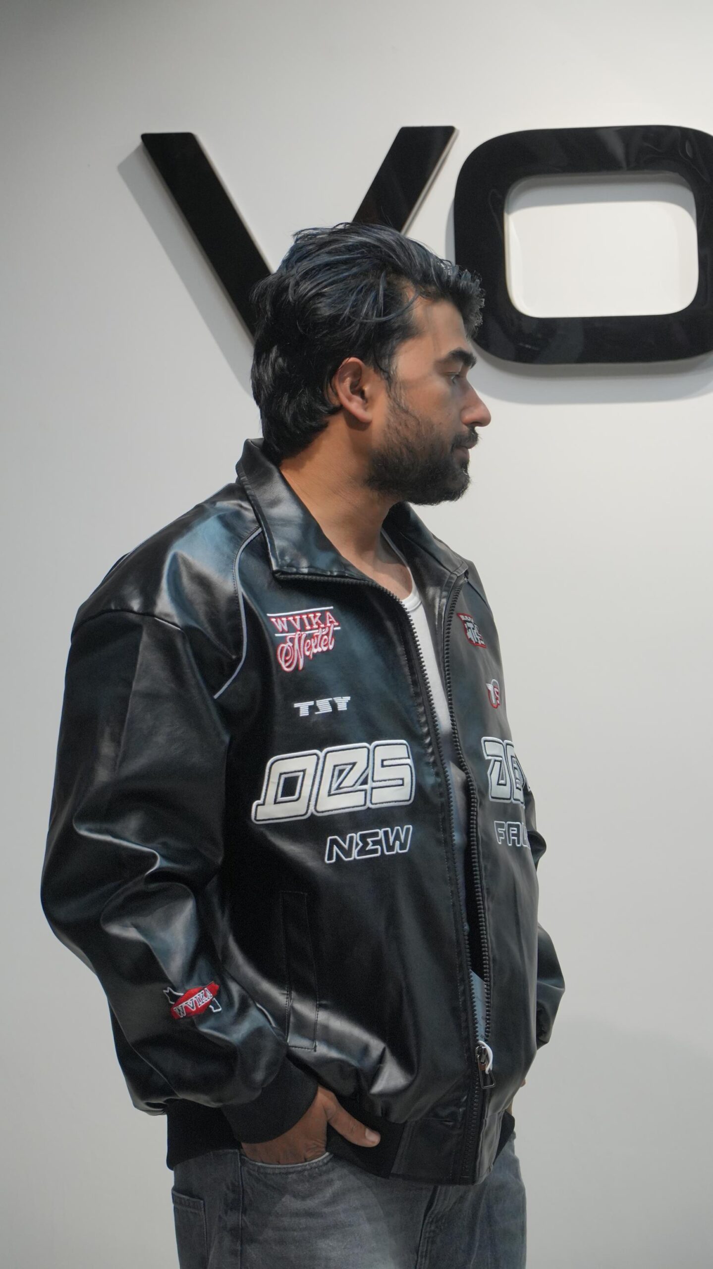Z89 Patched Racer PU Leather Biker Jacket (Red & Black Variants) - Image 7