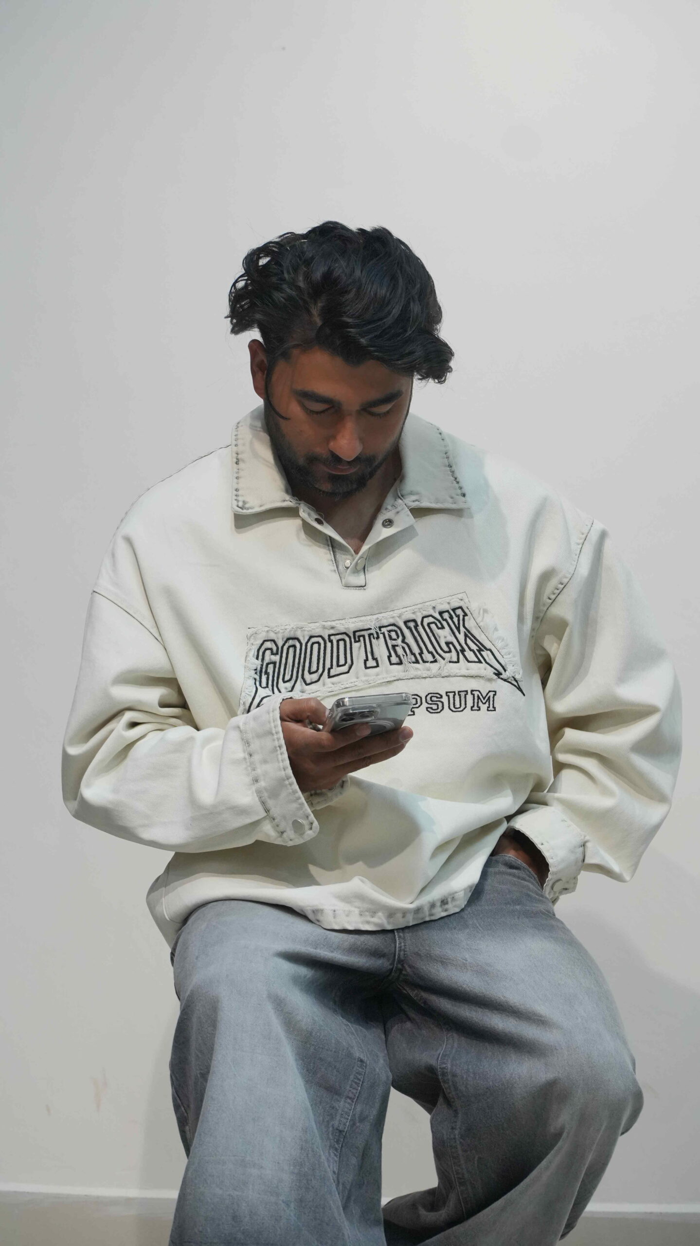 GoodTrick Oversized Distressed Denim Shirt Jacket - Image 5