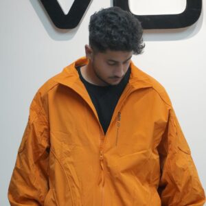 Oversized Burnt Orange Nylon Windcheater