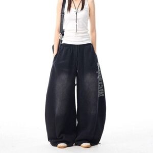 Loose Fit washed wide-legged Lower