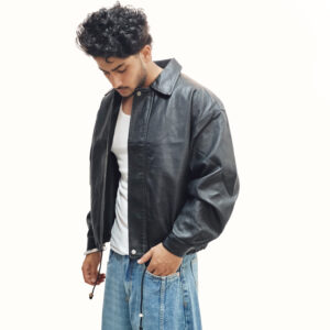 Rumore Crop Leather-Look Zip-Up Jacket